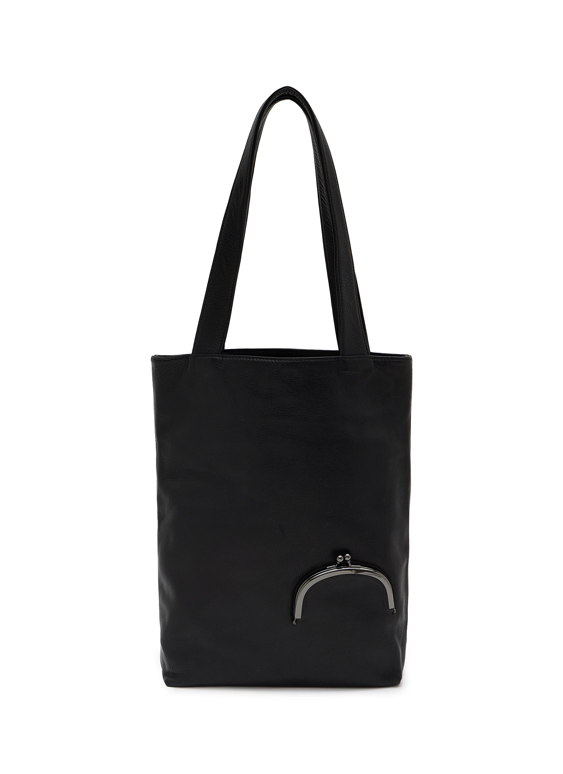 DISCORD YOHJI YAMAMOTO | Small Clasp Pocket Leather Tote Bag