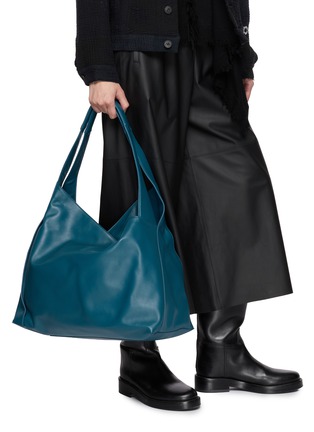 Figure View - Click To Enlarge - DISCORD YOHJI YAMAMOTO - Small Profile Leather Tote Bag