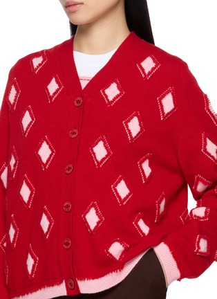  - BARRIE - Diamond Patch Knit Cashmere Cardigan
