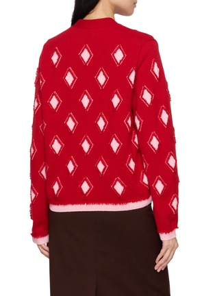 Back View - Click To Enlarge - BARRIE - Diamond Patch Knit Cashmere Cardigan
