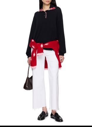 Figure View - Click To Enlarge - BARRIE - Long Sleeve Trim Polo Collar Knit Sweater