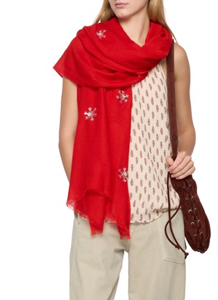 Figure View - Click To Enlarge - CITRUS - Sequin Snowflake Cashmere Scarf