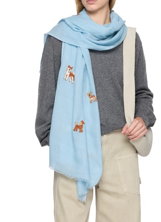 Figure View - Click To Enlarge - CITRUS - Beaded Faithful Friends Cashmere Scarf