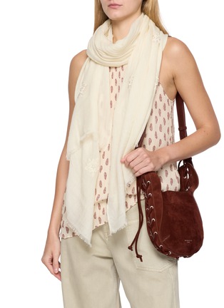 Figure View - Click To Enlarge - CITRUS - Beaded Snowflake Cashmere Scarf