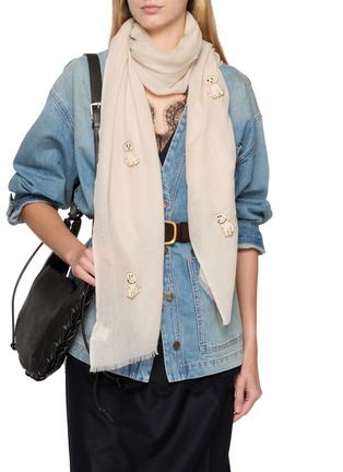 Figure View - Click To Enlarge - CITRUS - Dogs Motif Cashmere Scarf