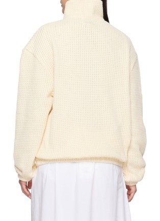 Back View - Click To Enlarge - YOUNG N SANG - Quarter Zip Waffle Knit Pullover