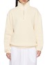 YOUNG N SANG Quarter Zip Waffle Knit Pullover
