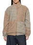 YOUNG N SANG Patchwork Zip Up Knit Jacket