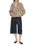 Figure View - Click To Enlarge - YOUNG N SANG - Patchwork Zip Up Knit Jacket