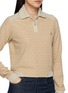  - YOUNG N SANG - Patchwork Long Sleeve Polo Shirt