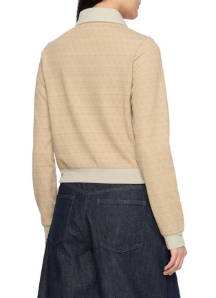 Back View - Click To Enlarge - YOUNG N SANG - Patchwork Long Sleeve Polo Shirt