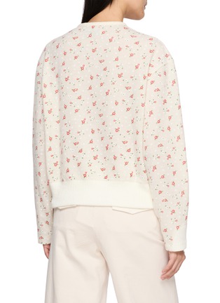 Back View - Click To Enlarge - YOUNG N SANG - Floral Split-Neck Knit Top