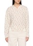 YOUNG N SANG Floral Split-Neck Knit Top