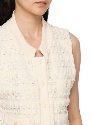  - YOUNG N SANG - Open Knit Button-Up Vest