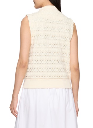 Back View - Click To Enlarge - YOUNG N SANG - Open Knit Button-Up Vest