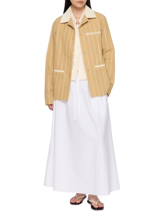 Figure View - Click To Enlarge - YOUNG N SANG - Open Knit Button-Up Vest