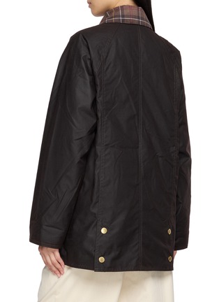 Back View - Click To Enlarge - BARBOUR - Icons Tartan Collar Modern Beadnell Waxed Jacket
