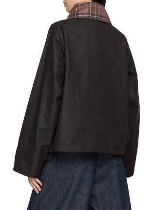Back View - Click To Enlarge - BARBOUR - Icons Tartan Collar Spey Waxed Jacket