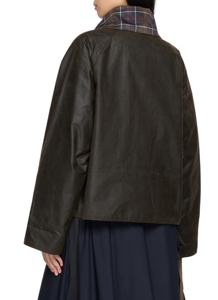 Back View - Click To Enlarge - BARBOUR - Icons Tartan Collar Spey Waxed Jacket
