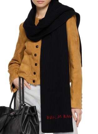 Figure View - Click To Enlarge - RUSLAN BAGINSKY - Embroidered Merino Wool Scarf