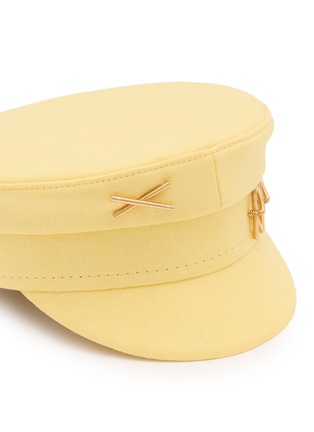 Detail View - Click To Enlarge - RUSLAN BAGINSKY - Logo Plaque Linen Baker Boy Cap