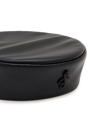Detail View - Click To Enlarge - RUSLAN BAGINSKY - Leather Pillbox Hat