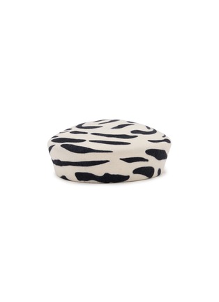 Figure View - Click To Enlarge - RUSLAN BAGINSKY - Zebra Print Wool Felt Pillbox Hat