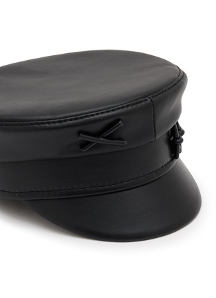 Detail View - Click To Enlarge - RUSLAN BAGINSKY - Logo Embellished Leather Baker Boy Cap