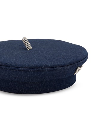 Detail View - Click To Enlarge - RUSLAN BAGINSKY - Crystal Embellished Denim Beret
