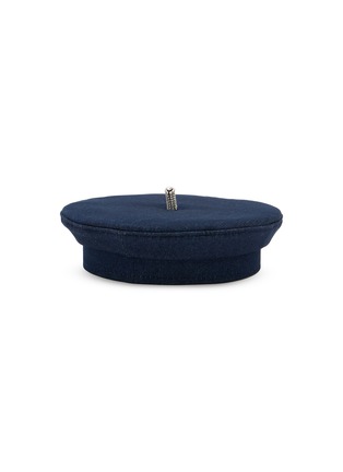 Figure View - Click To Enlarge - RUSLAN BAGINSKY - Crystal Embellished Denim Beret
