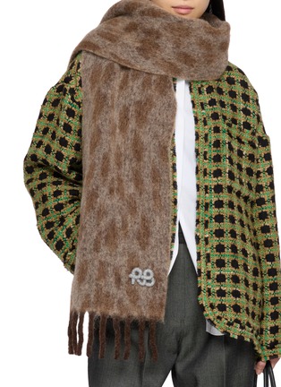 Figure View - Click To Enlarge - RUSLAN BAGINSKY - Logo Embroidered Alpaca Blend Scarf