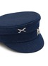 Detail View - Click To Enlarge - RUSLAN BAGINSKY - Crystal Embellished Denim Baker Boy Cap