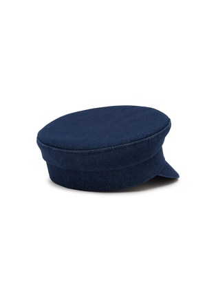 Figure View - Click To Enlarge - RUSLAN BAGINSKY - Crystal Embellished Denim Baker Boy Cap