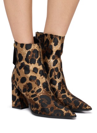 Figure View - Click To Enlarge - KURT GEIGER - 85 Richmond Jacquard Leather Ankle Boots