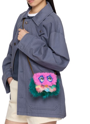Figure View - Click To Enlarge - KURT GEIGER - Micro Oxford Mascot Faux Fur Bag