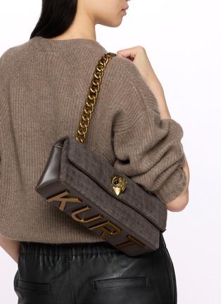 Figure View - Click To Enlarge - KURT GEIGER - Kensington East West Crocodile Suede Bag