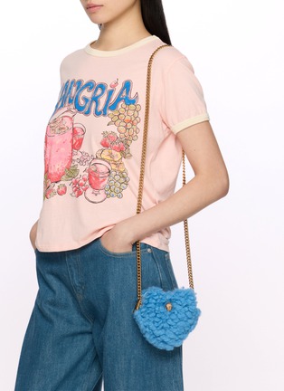 Figure View - Click To Enlarge - KURT GEIGER - Micro Heart Faux Fur Bag