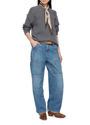 Figure View - Click To Enlarge - GUEST IN RESIDENCE - Felted Panel Knit Sweater