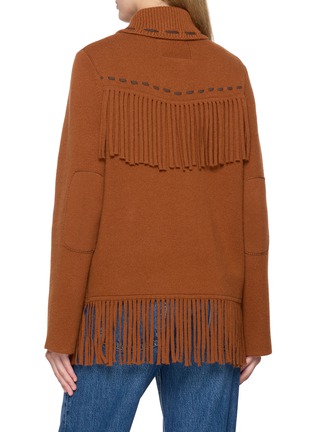 Back View - Click To Enlarge - GUEST IN RESIDENCE - Western Fringe Knit Jacket