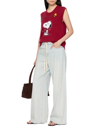 Figure View - Click To Enlarge - CHINTI & PARKER - X Peanuts Snoopy Intarsia Hand Embroidered Knit Tank