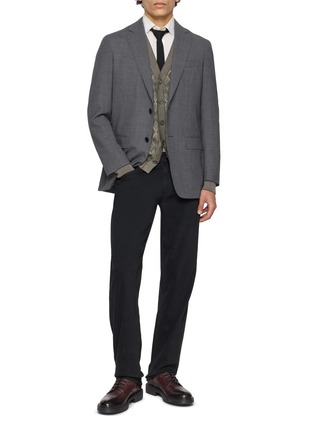 Figure View - Click To Enlarge - BARMAS - Straight Leg Cotton Cashmere Stretch Pants