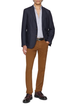 Figure View - Click To Enlarge - BARMAS - Carrot Leg Cotton Wool Stretch Pants