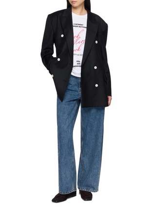 Figure View - Click To Enlarge - EENK - Curved Leg Denim Jeans