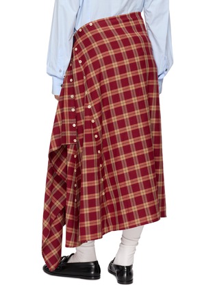 Back View - Click To Enlarge - EENK - Side Button Convertible Chequered Skirt