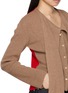  - EENK - Scarf Layered Colour Block Knit Cardigan