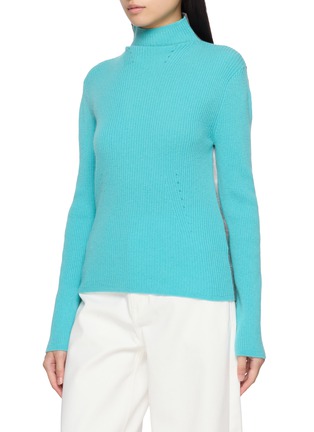 Detail View - Click To Enlarge - EENK - Contrast High Neck Knit Top