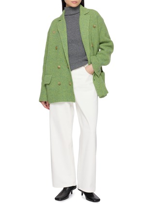 Figure View - Click To Enlarge - EENK - Contrast High Neck Knit Top