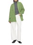 Figure View - Click To Enlarge - EENK - Contrast High Neck Knit Top