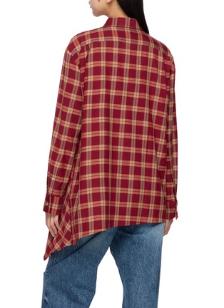 Back View - Click To Enlarge - EENK - Convertible Button Detail Chequered Shirt