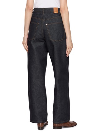 Back View - Click To Enlarge - EENK - Curved Leg Denim Jeans